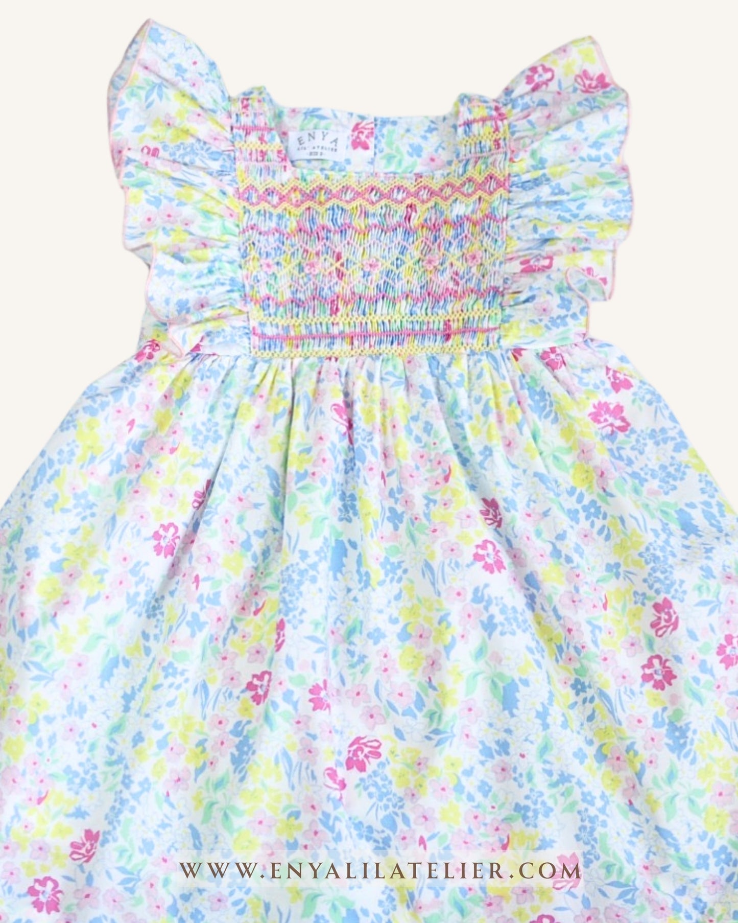 Claire Floral Handsmocked Dress