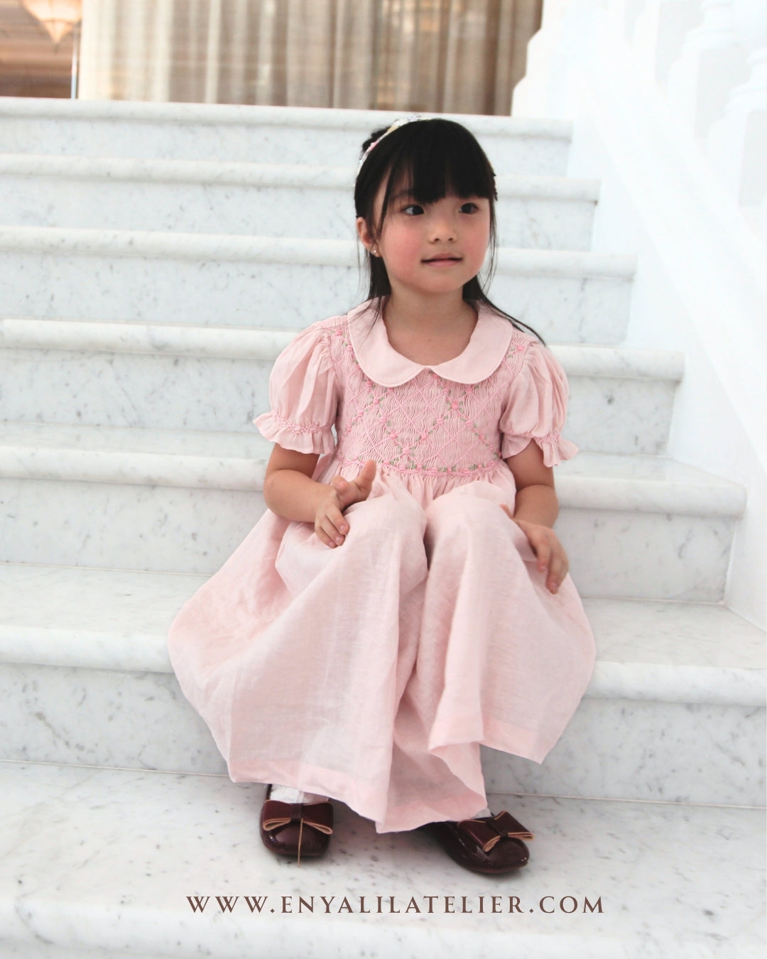 Rosa Premium Linen Handsmocked Dress