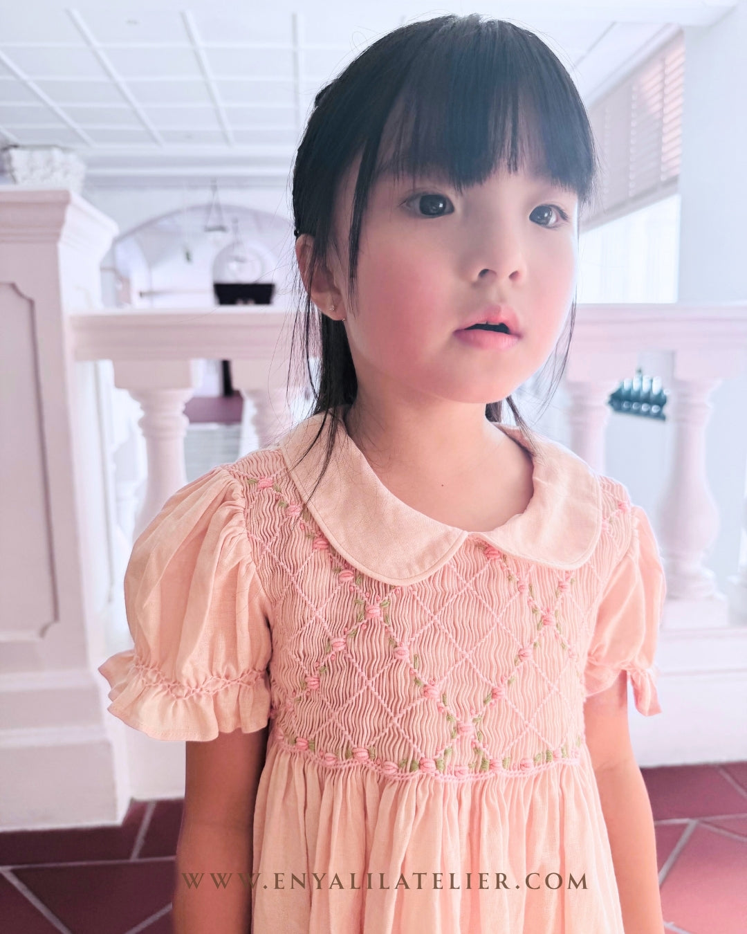 Rosa Premium Linen Handsmocked Dress