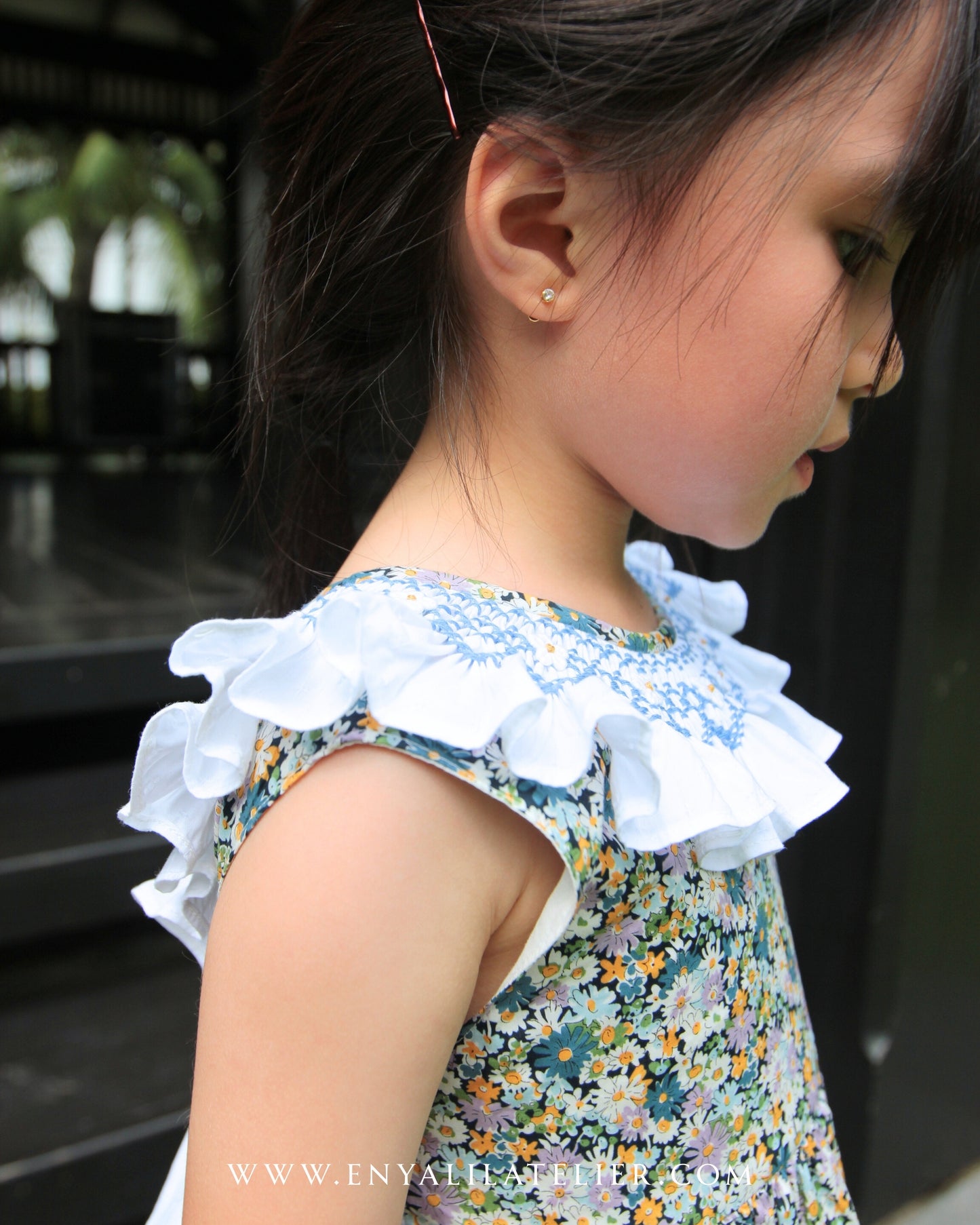 Chelsie Daisy Floral Handsmocked Dress