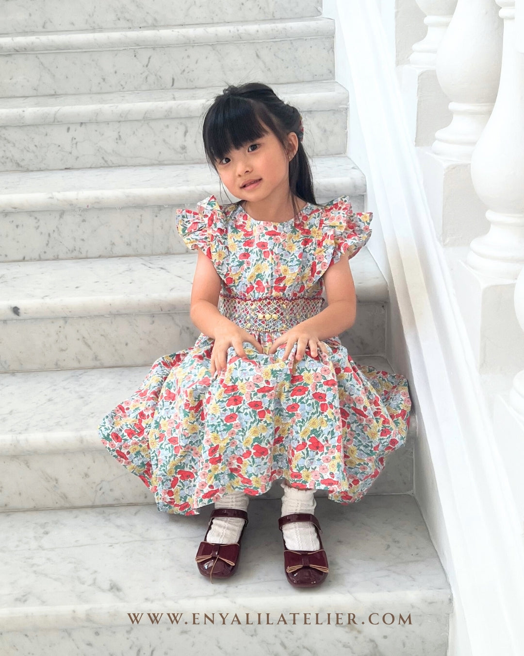 Melody Floral Handsmocked Dress