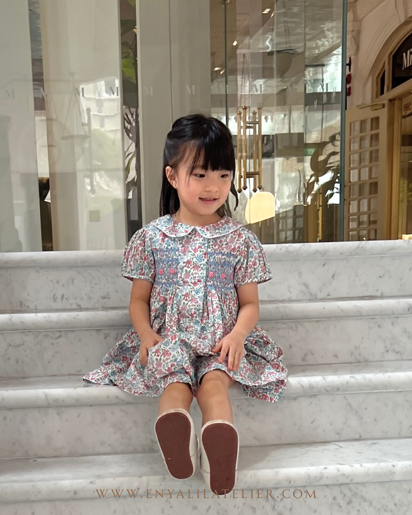 Rachel Floral Handsmocked Dress