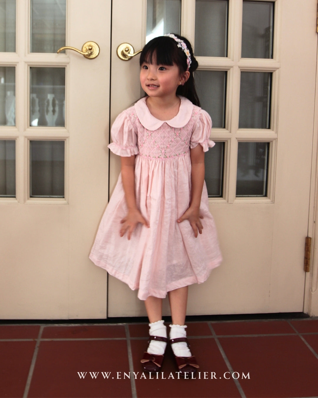 Rosa Premium Linen Handsmocked Dress