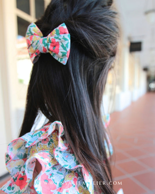 Melody Floral Bow Hair Clip