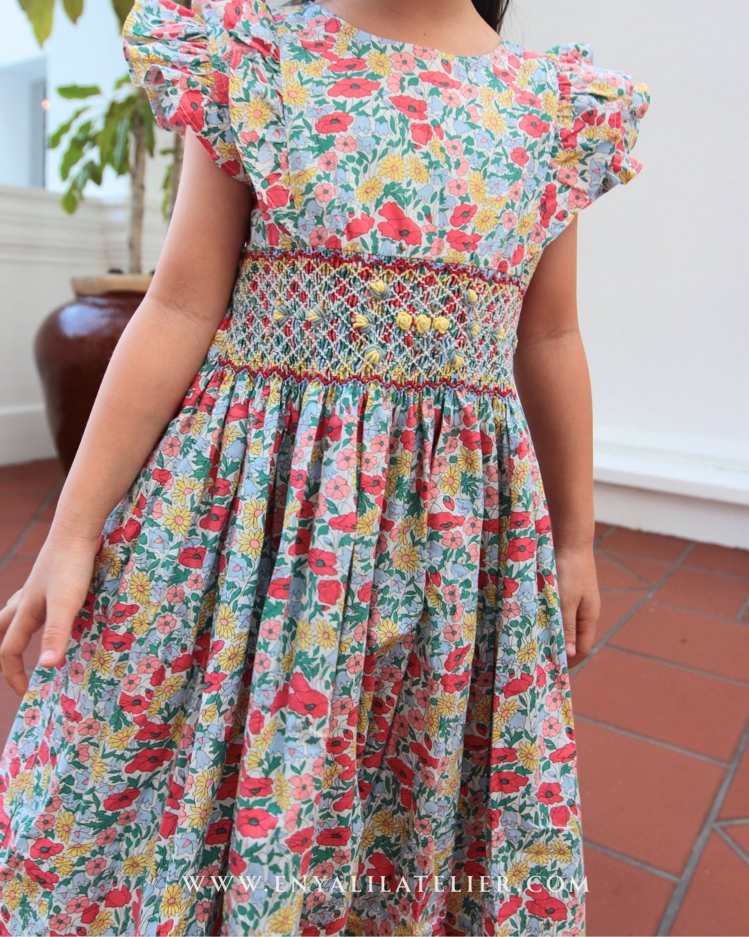 Melody Floral Handsmocked Dress