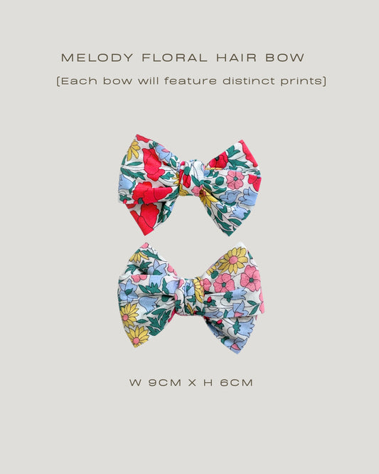 Melody Floral Bow Hair Clip
