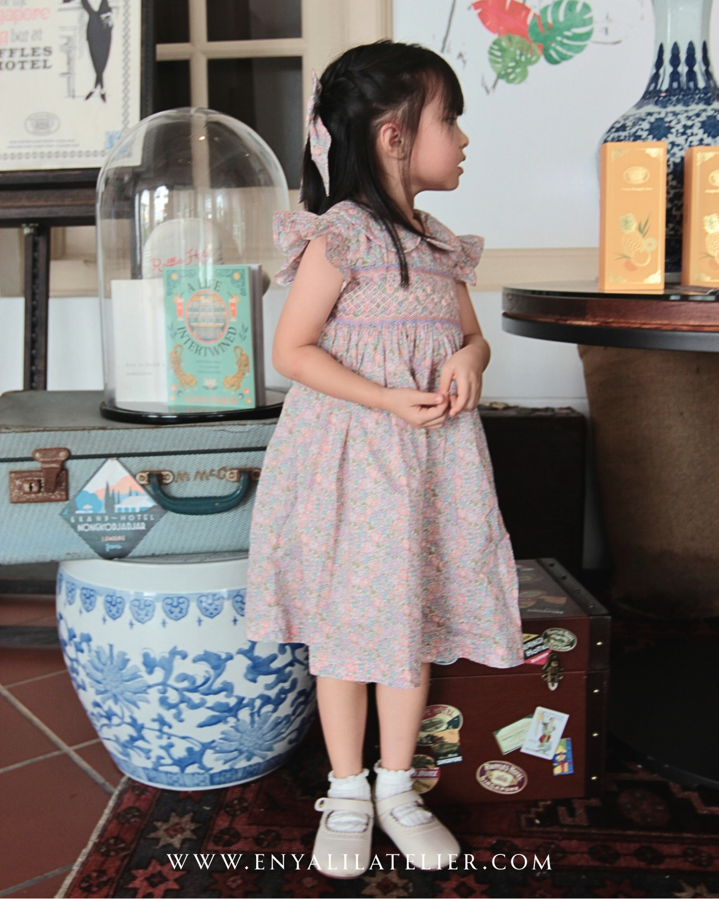 Tasya Floral Handsmocked Dress