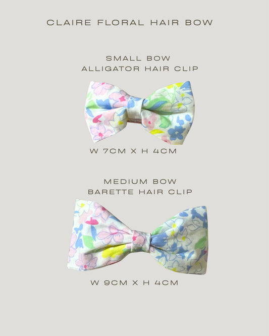 Claire Floral Bow Hair Accessories