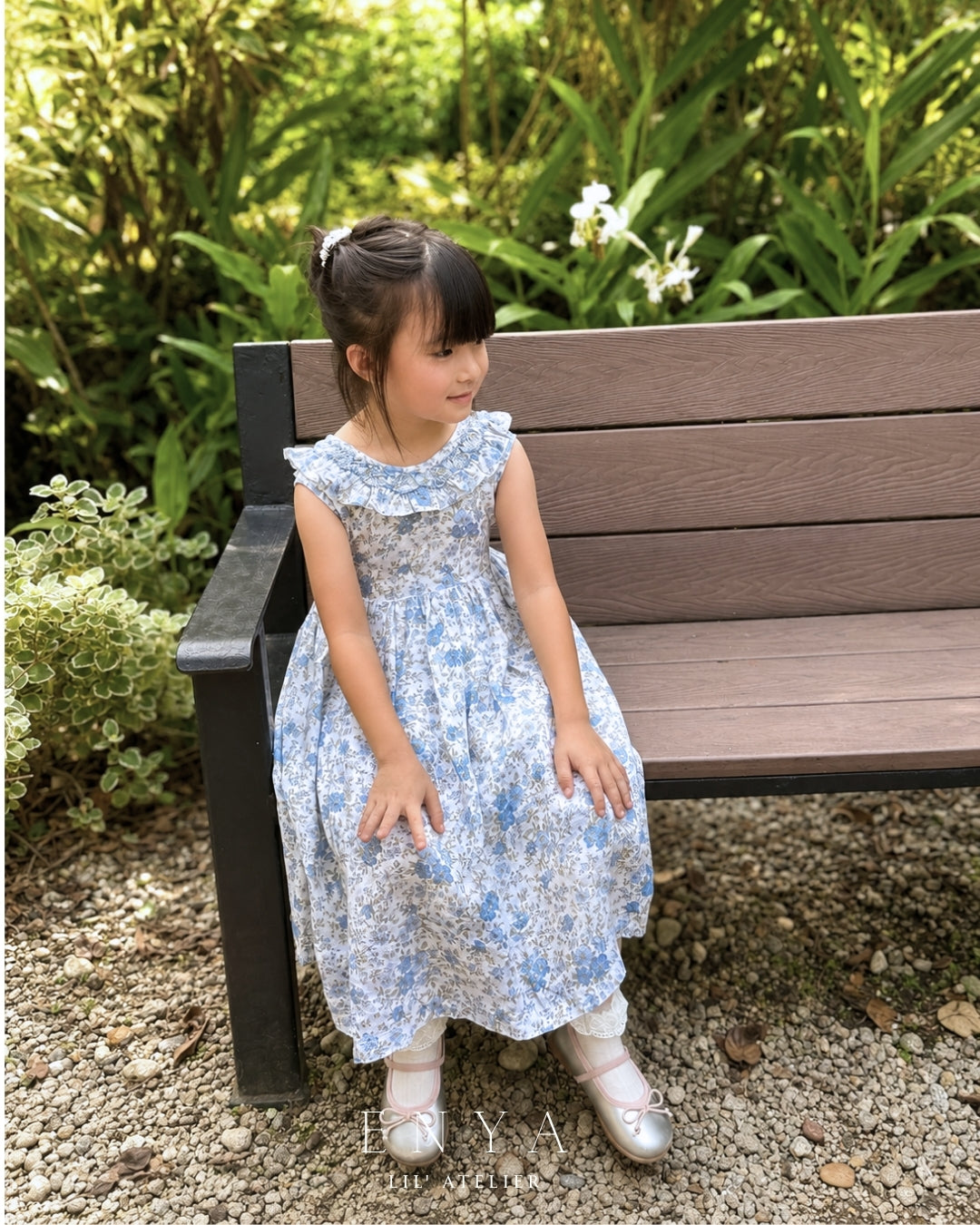 Evangeline Premium Linen Handsmocked Dress