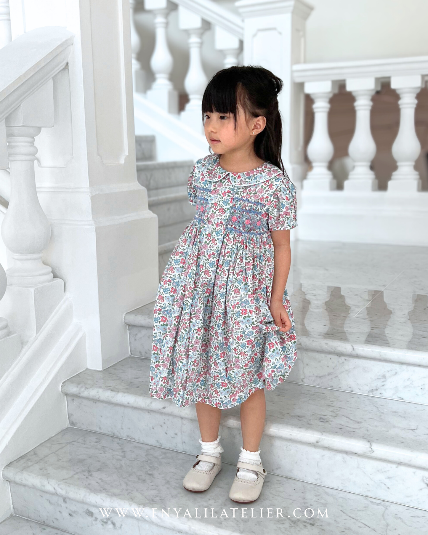Rachel Floral Handsmocked Dress