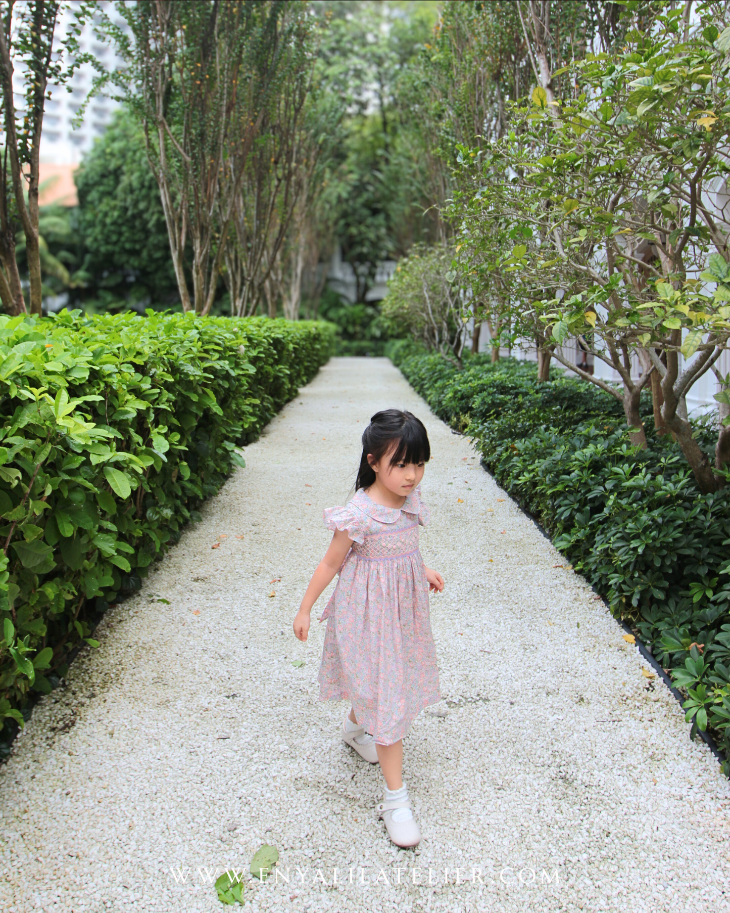 Tasya Floral Handsmocked Dress