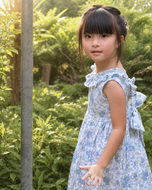 Evangeline Premium Linen Handsmocked Dress
