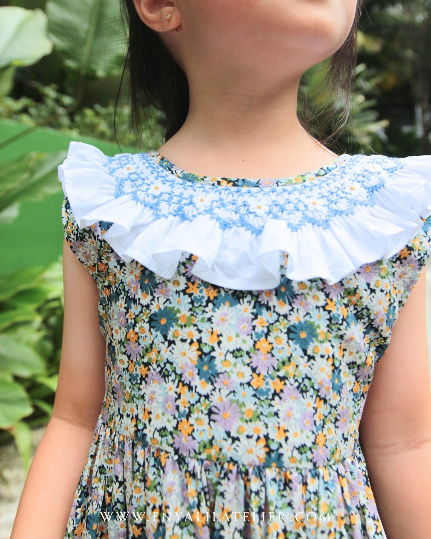 Chelsie Daisy Floral Handsmocked Dress