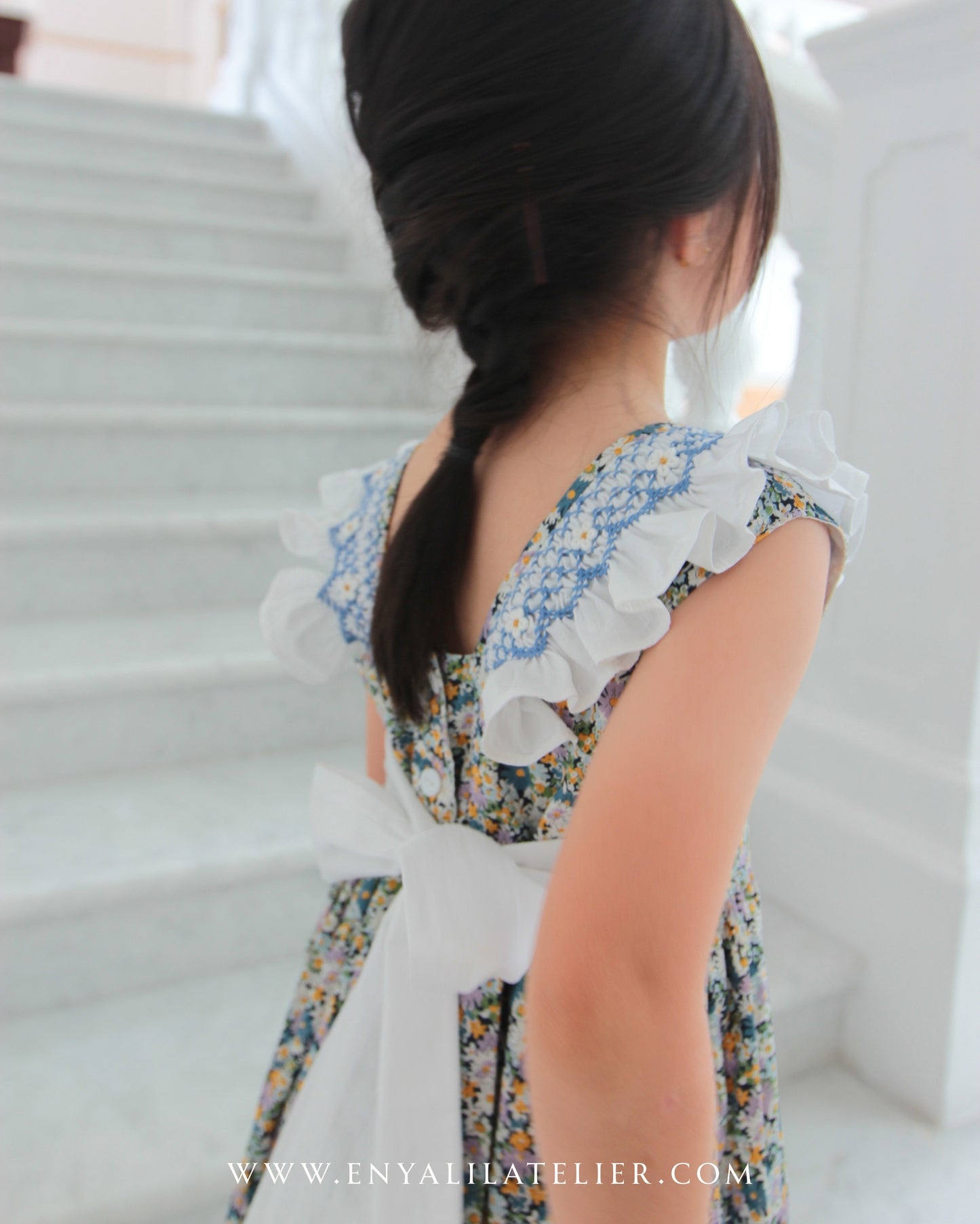 Chelsie Daisy Floral Handsmocked Dress