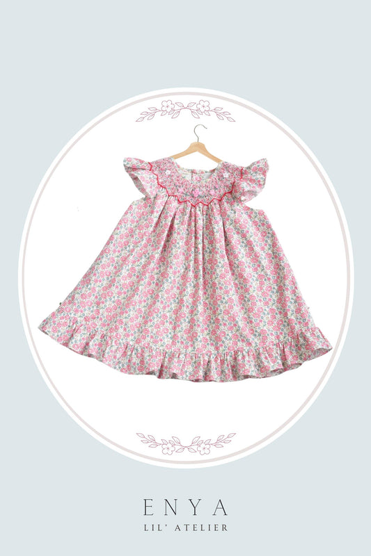 Cerise Handsmocked Dress