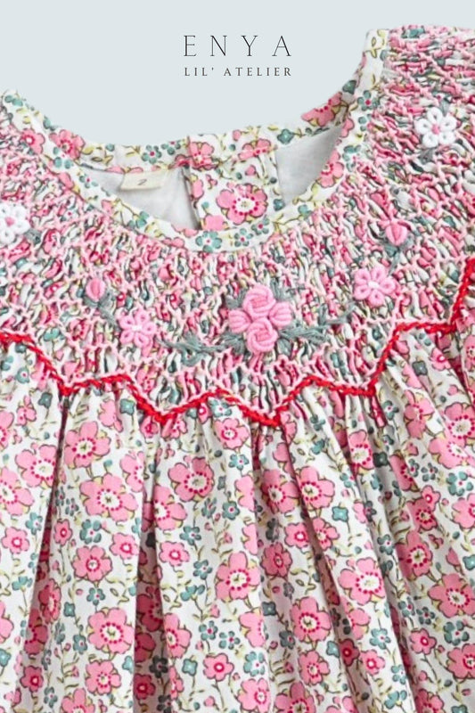 Cerise Handsmocked Dress