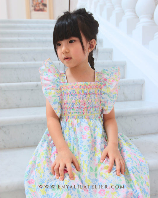 Claire Floral Handsmocked Dress