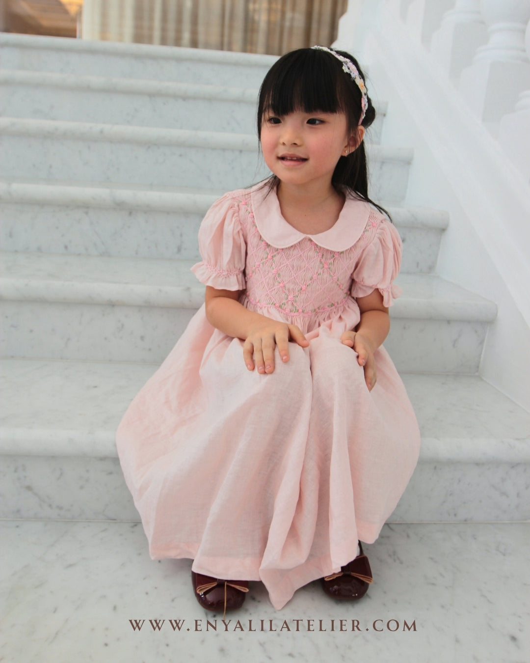 Rosa Premium Linen Handsmocked Dress