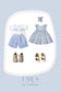 George Handsmocked Set in Light Blue