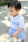 George Handsmocked Set in Light Blue