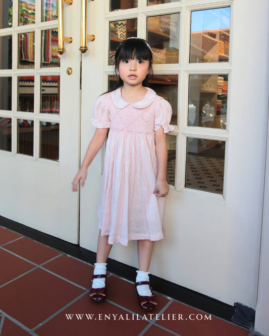 Rosa Premium Linen Handsmocked Dress