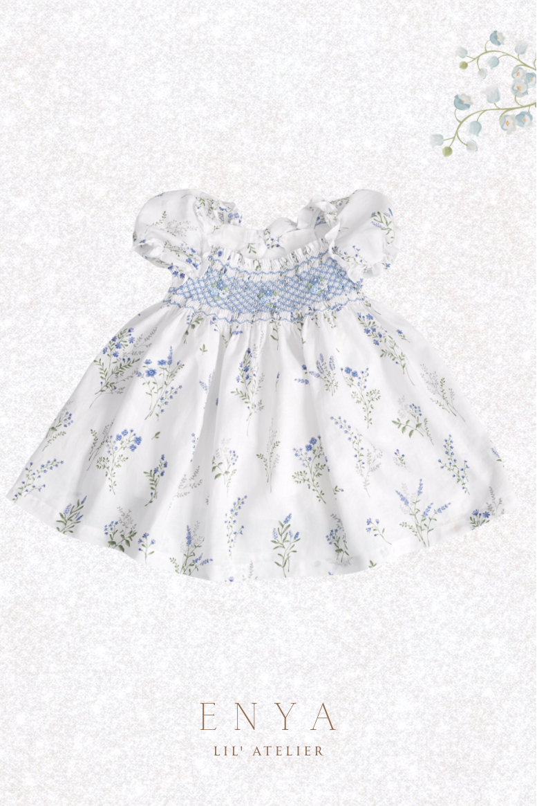 Mira Premium Linen Handsmocked Dress