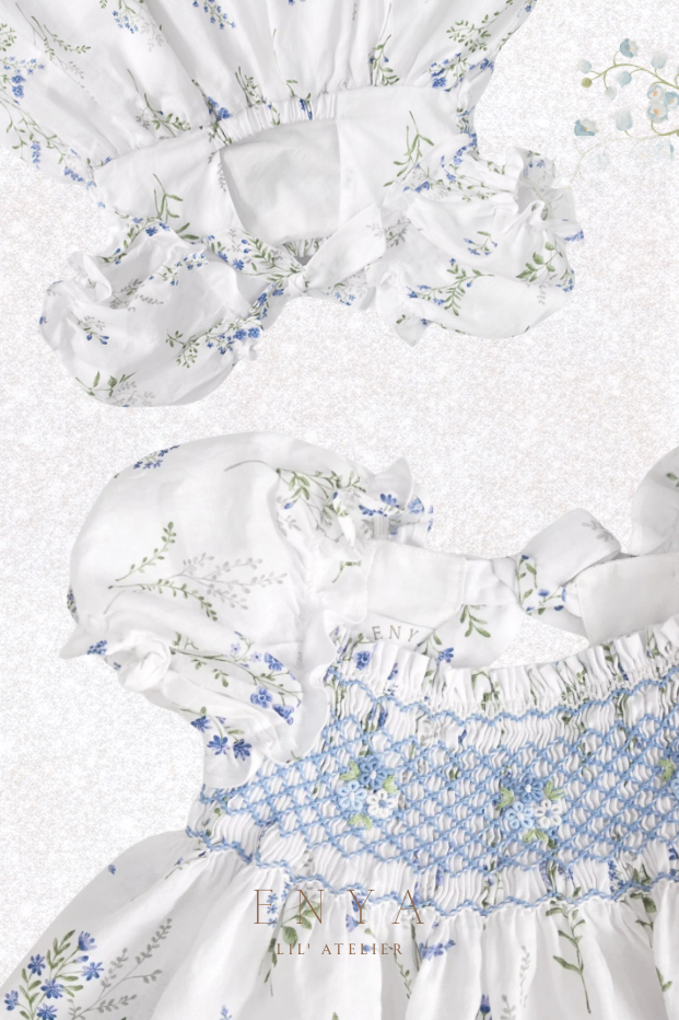 Mira Premium Linen Handsmocked Dress
