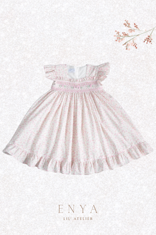 Calista Floral Handsmocked Dress