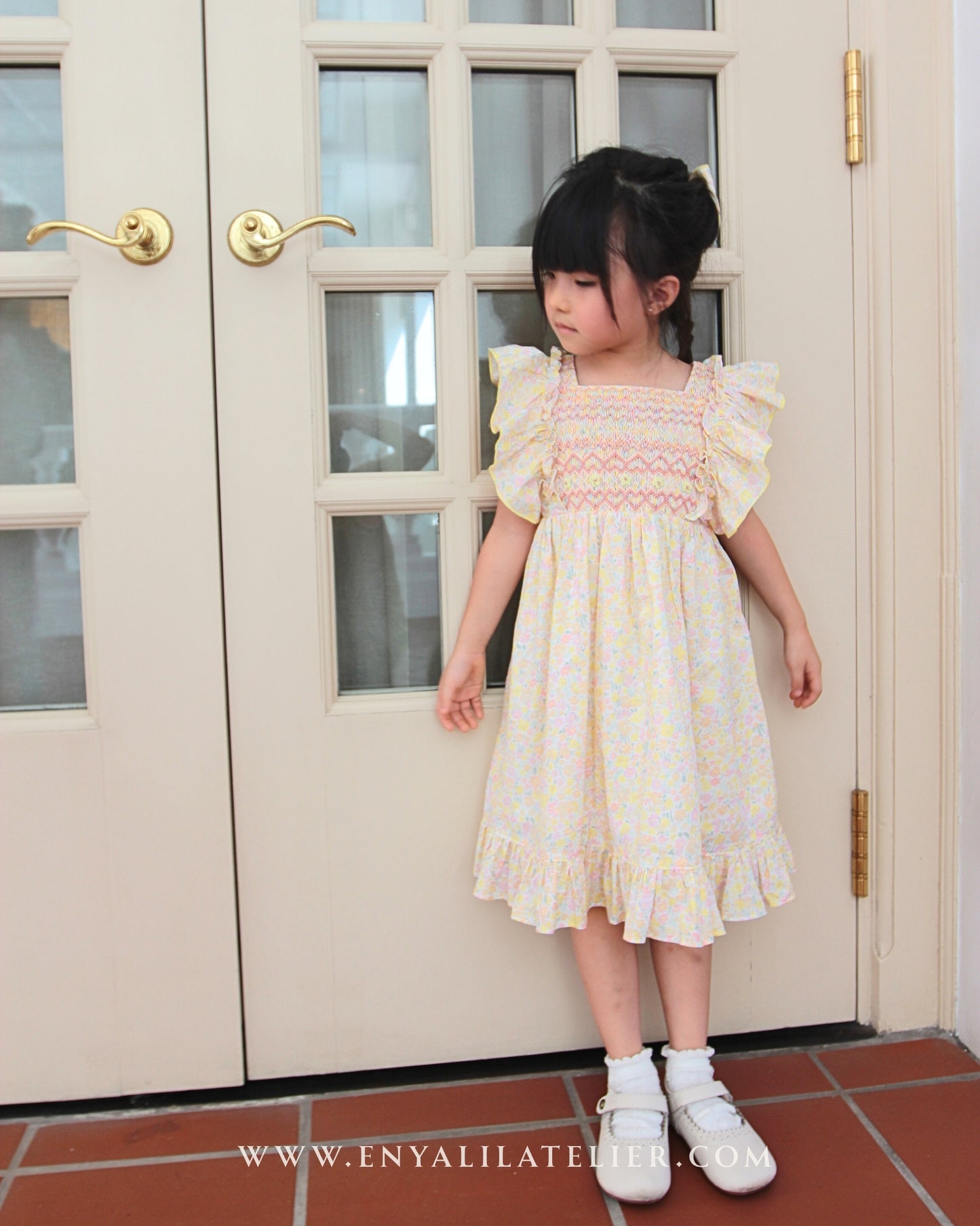 Sarah Floral Handsmocked Dress