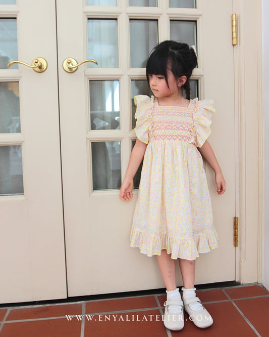 Sarah Floral Handsmocked Dress