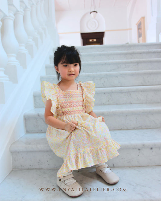 Sarah Floral Handsmocked Dress