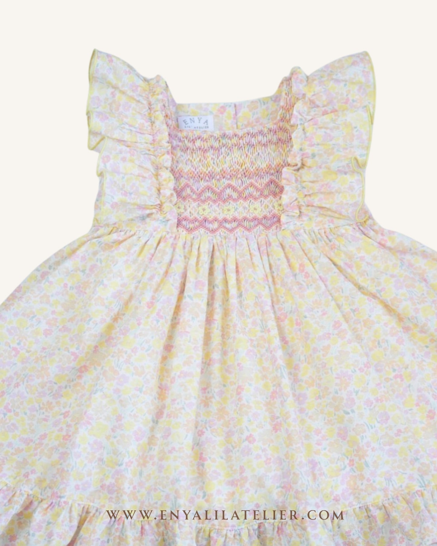 Sarah Floral Handsmocked Dress